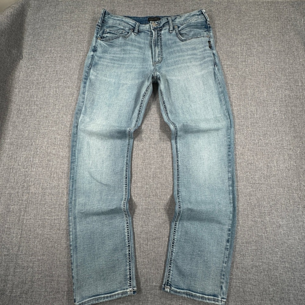 Silver Jeans Co Machray Denim Mens 34x32 (Fits as 33x31) Light Wash Straight Leg